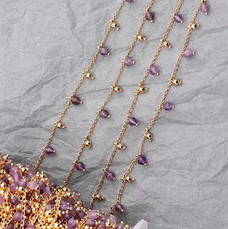FACE CHAIN VIOLET GOLD